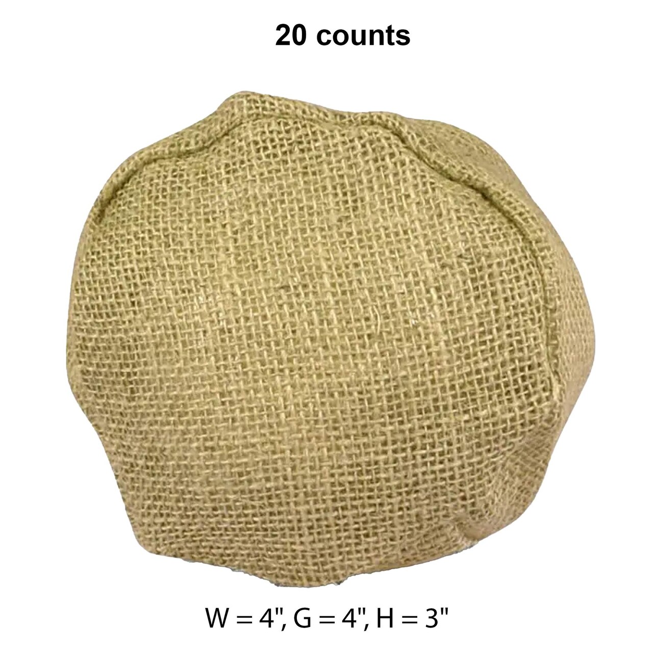 Natural Burlap Round Bottom Bag 4" x 4" x 3" Compact and Practical
